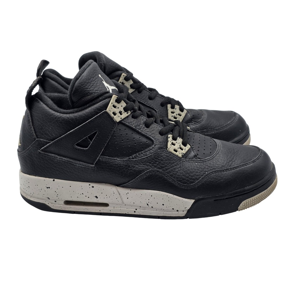 Jordan Air Jordan 4 Retro Oreo 6.5Y Black Tech Grey 408452-003 Speckled Leather